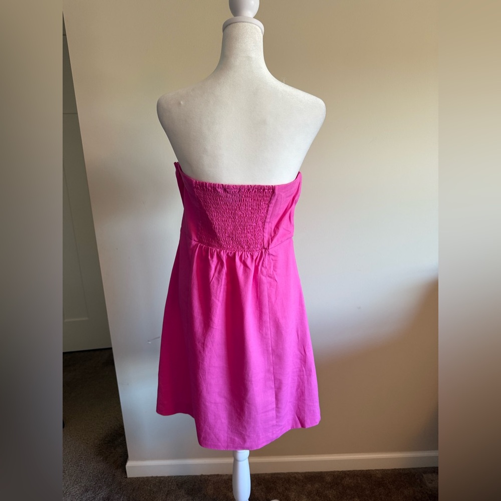 GAP NWOT Pink linen Strapless Dress Sz M tall - Picture 3 of 4